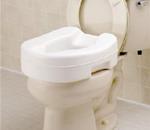 Standard Raised Toilet Seat :: Lightweight, molded polyurethane, Includes discreet carrying bag